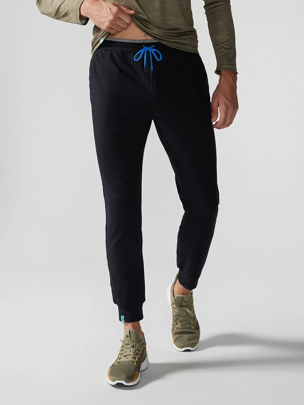 chubbies Black Joggers with Blue Drawstring